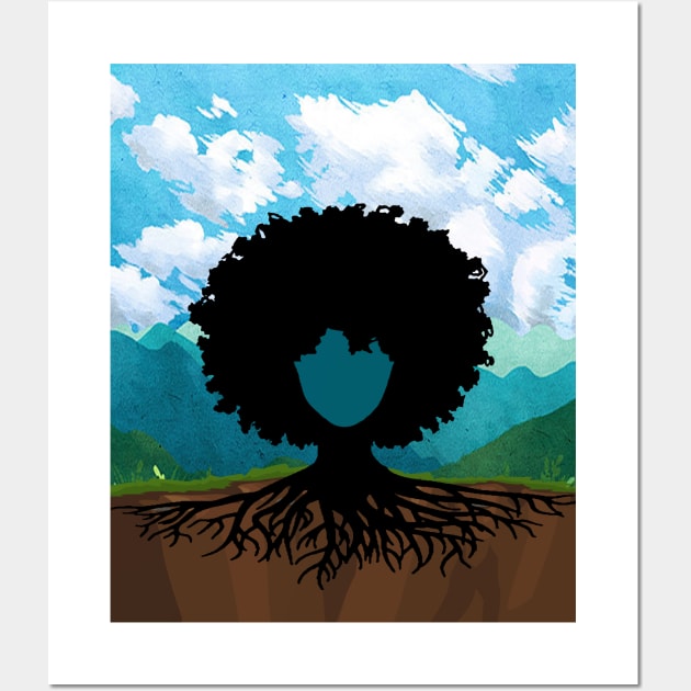 afro hair tree Wall Art by Aish shop